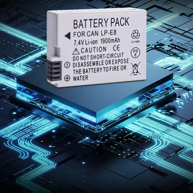 Canon LP-E8 Akku Set mit LED Dual-Ladegerät, 1900mAh, 7,4V, Farbe Weiß - Bild 3