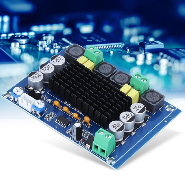 TOMTOP JMS XH M543 2-Kanal Digitalplatine Verstärkermodul mit Hochleistungspotentiometer in Blau - Bild 1