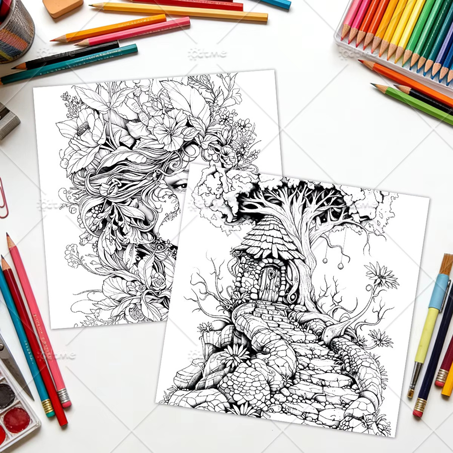 FAIRYLAND Cozy Spaces Coloring, Malbuch für Erwachsene, Mehrfarbig - Bild 5