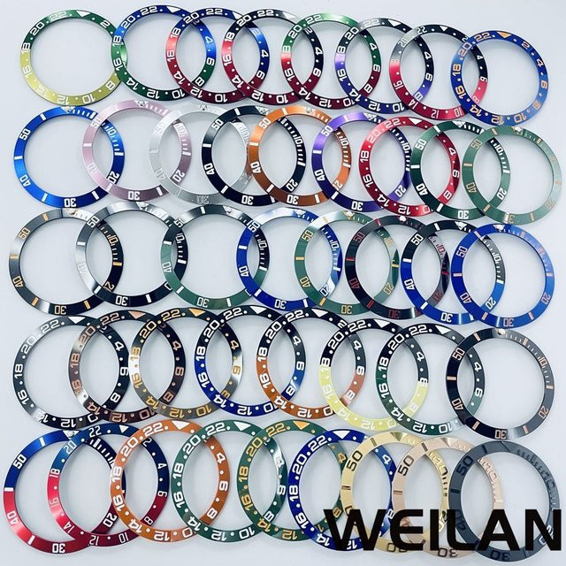 ANGLANG Uhrenlünetteneinsatz, Keramik und Aluminium, 38 mm, Bunt, Unisex - Bild 1