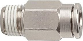 Riegler Gerade Steckverschraubung metallica aus Messing in Silber, R 1/8 a., für Schlauch-Ø 4 mm - Bild 1