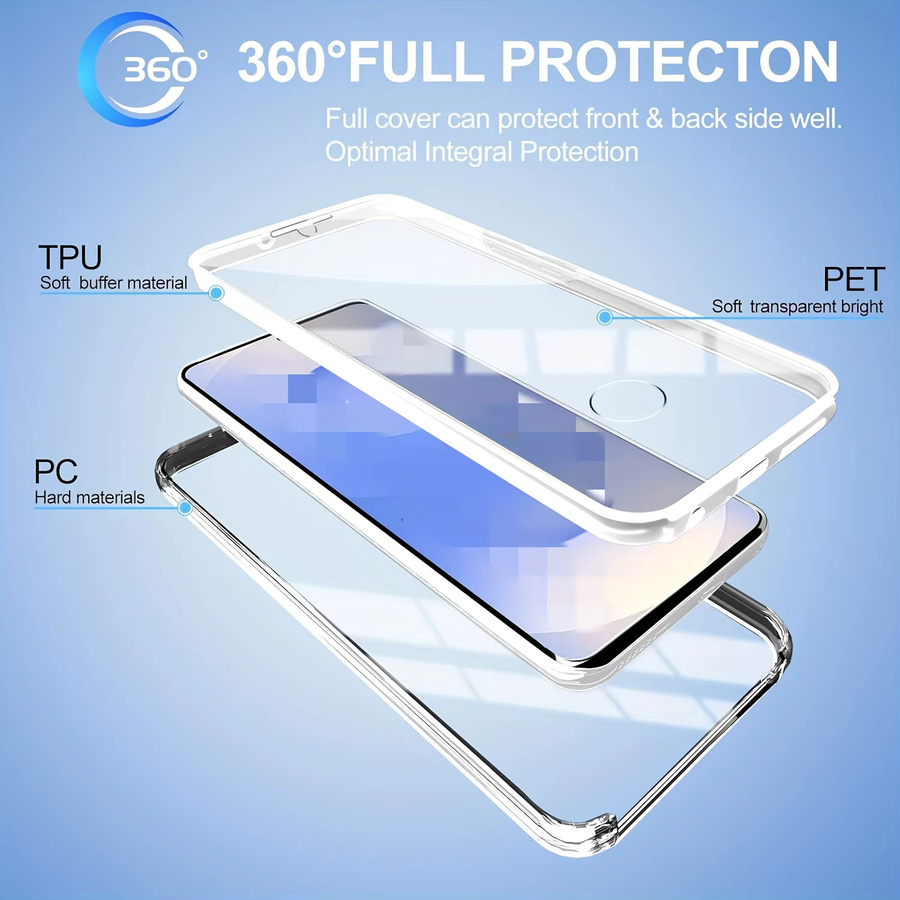Transparente 360-Grad Ganzkörper-Schutzhülle für Samsung Galaxy S25 S24 S23 S22 S21 S20 Ultra S10 S9 S8 Plus Note 20 10 9 8 - Bild 2