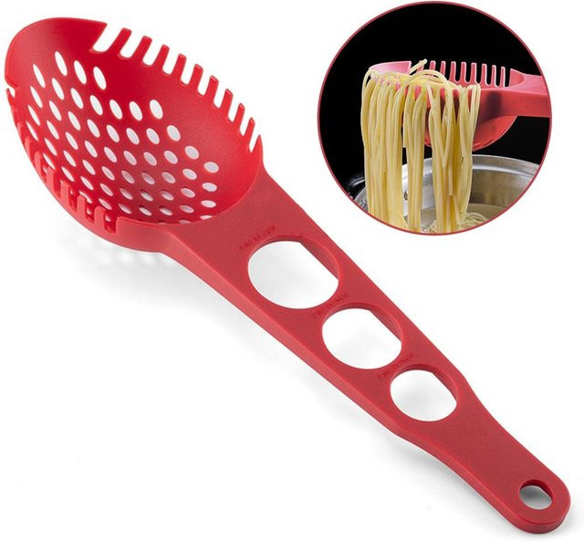 CosyHome 3-in-1 Multifunktions-Spaghettilöffel mit Sieb und Messwerkzeug in Schwarz - Bild 1