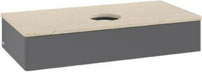 V&B Waschtischunterschrank Antao ohne Frontstruktur in Anthrazit lackiert, B/T/H: 100 x 50 x 19 cm - Bild 1