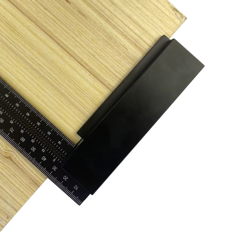 ETOPOO Präzisions-Winkellineal aus Aluminium in Schwarz, 20 cm für Holzbearbeitung und Tischler - Bild 4