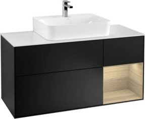 V&B Waschtischunterschrank Finion in Schwarz lackiert, Breite: 120 cm, Tiefe: 50,1 cm, Höhe: 50,1 cm - Bild 1