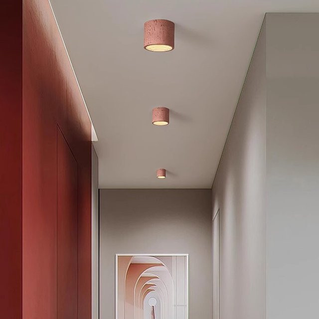 ZYZAO LED Deckenleuchte Retro Design Runde Aufbau-Downlight aus Keramik in Erdiger Farbe mit Warmweißem Licht für Küche Korridor und Eingang - Bild 1