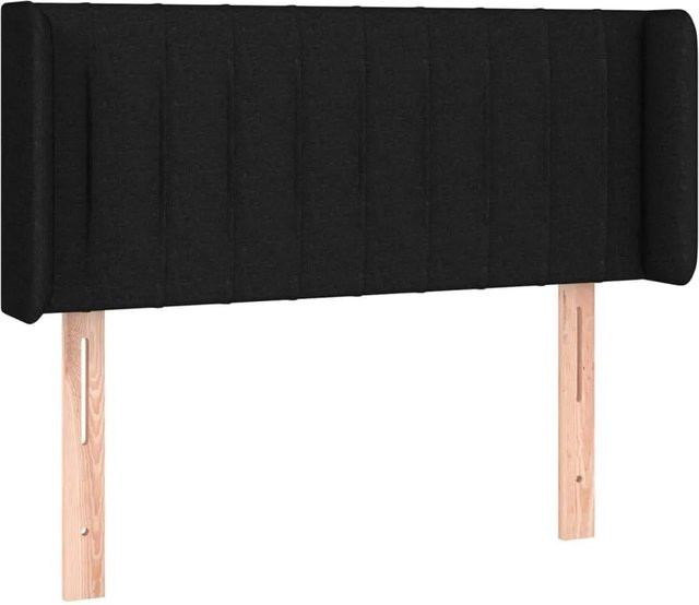 vidaXL Kopfteil mit Ohren in Schwarz aus Stoff, B/T/H: 93 x 16 x 78/88 cm - Bild 1