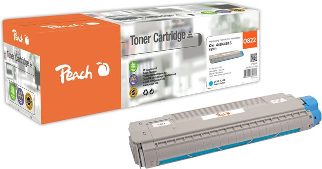 Peach O4484 Toner Cyan für OKI C 822 CDTN, OKI C 822 DN, OKI C 822 N und OKI C 822, wiederaufbereitet - Bild 1