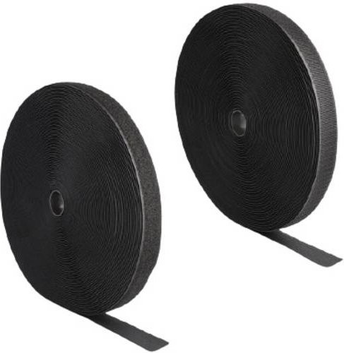 Delock 20853 Klettband zum Aufnähen mit Haft- und Flauschteil, Schwarz, Länge: 25 m, Breite: 25 mm - Bild 1