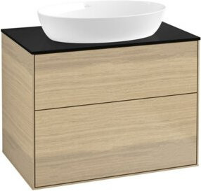 V&B Waschtischunterschrank Finion in Oak Veneer, Farbe Braun, Breite: 80 cm, Tiefe: 50,1 cm - Bild 1