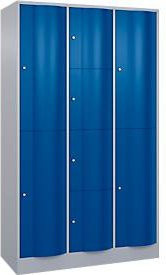 C+P Kombi-Schließfachschrank Resisto mit 3 Abteilen und 8 Fächern, Weiß-Blau, B/T/H: 114,8 x 54,0 x 195,0 cm - Bild 1