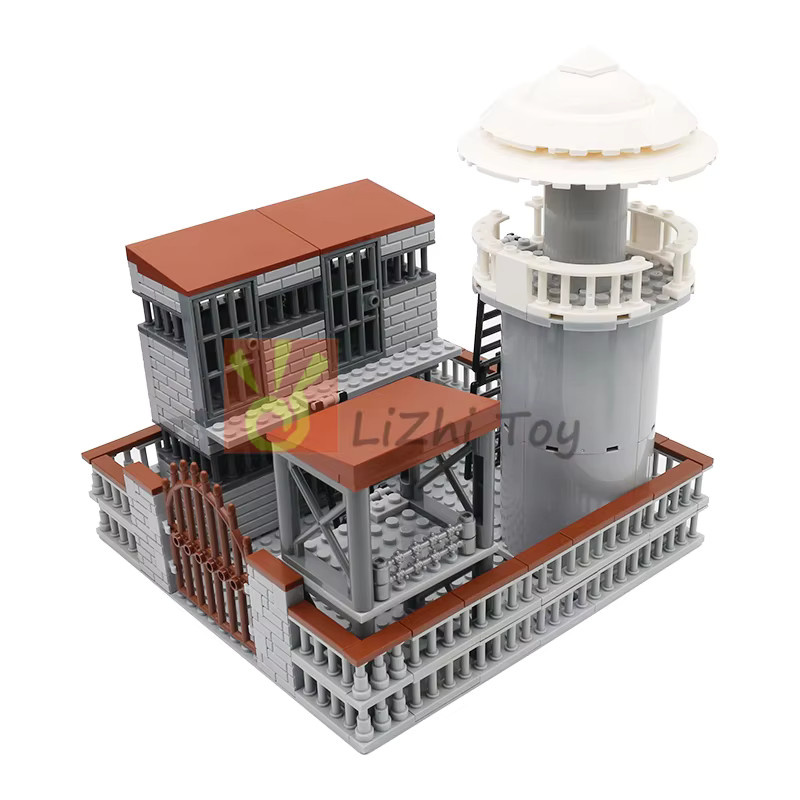 jile MOC Military Wire Mesh Scene Defense Watchtowers Command Bases Signal Towers Army Soldiers Figuren, Bausteine, Grau, Kunststoff - Bild 4