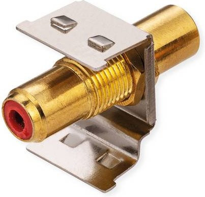 Roline RCA-Keystone-Kupplung aus Metall in Rot und Gold - Bild 1