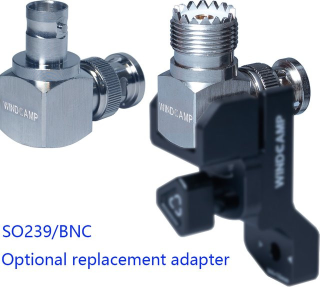 WINDCAMP Adapter kompatibel mit RC-2 für IC-705 mit BNC und SO239 in Silber - Bild 1