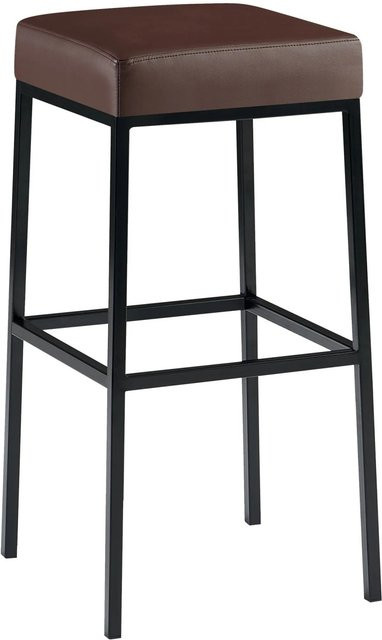 DELUKE Barhocker BIDAN in Braun aus Kunstleder mit Lehne, B/T/H: 37 x 37 x 78 cm - Bild 1