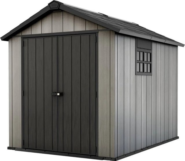 Keter Gartenhaus Oakland 759 mit Ziegeldach in Grau und Braun aus Kunststoff B/T/H: 287 x 230 x 242 cm - Bild 1