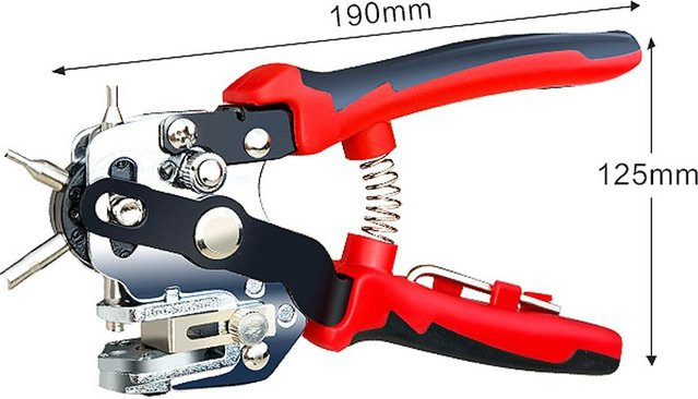 Multifunktionale Lochzange für Lederhandwerk und Gürtel in Bunt, Material: Metall und Kunststoff - Bild 1