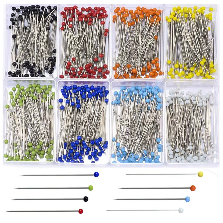 100 Stück Perlen-Pins in Multicolour für DIY-Näbzubehör, Durchmesser: 3,2 cm - Bild 3