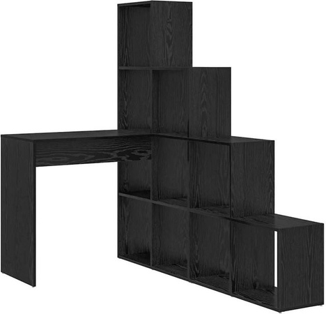 vidaXL Eckschreibtisch in Schwarz und Eichen-Optik für dein Heimbüro oder Arbeitszimmer, B/T/H: 101,5 x 149,5 x 149,5 cm