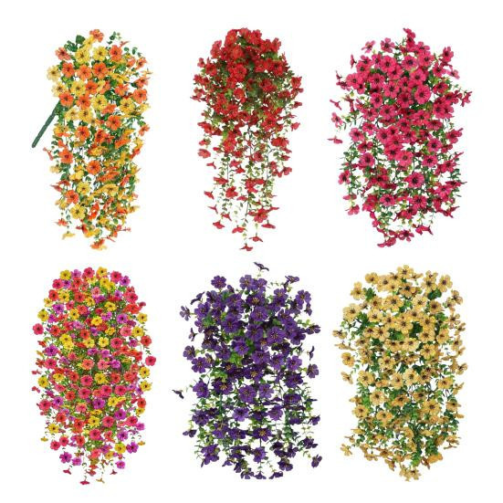 Künstliche Veilchenblume Puntos als Wandhänger aus Kunstseide, UV-beständig, Multicolor, 4 Stück - Bild 3