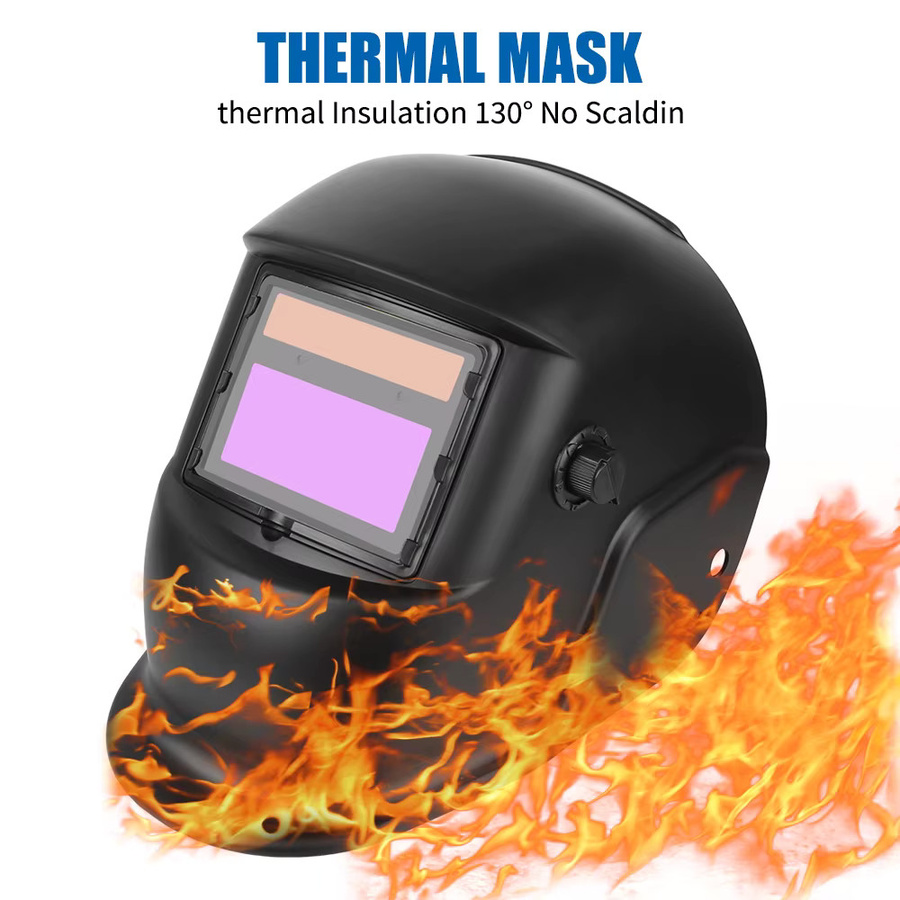 NICEYARD Schweißmaske mit großer Sicht und automatischer Verdunkelung, Schweißhelm mit Farblinse und Solarenergie für Lichtbogenschweißen, Schleifen und Schneiden, Schwarz, getönt - Bild 2