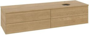 V&B Waschtischunterschrank Antao mit Beleuchtung, Farbe Honig Eiche, B/T: 160 x 50 cm - Bild 1