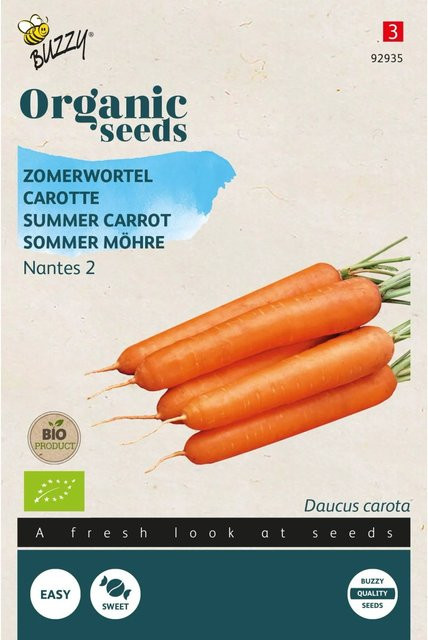 Buzzy Organic Bio Sommer Möhre Nantes Samen mit süßem Geschmack, 1 g - Bild 1