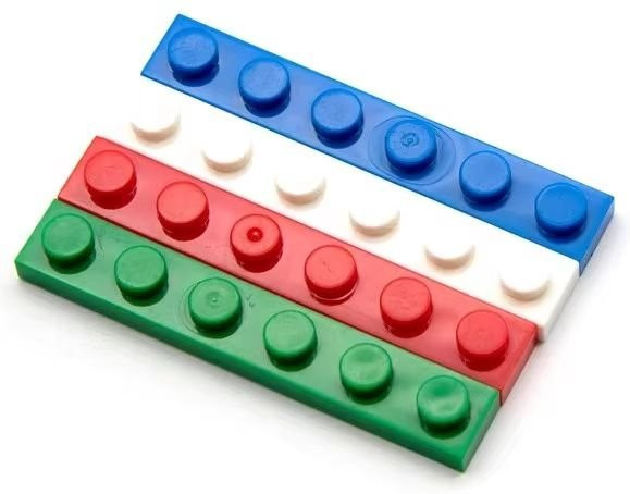 JIAJIALE Bausteine Platte 1x6, 10-teiliges Set, Grau, Bunt / Mehrfarbig - Bild 1
