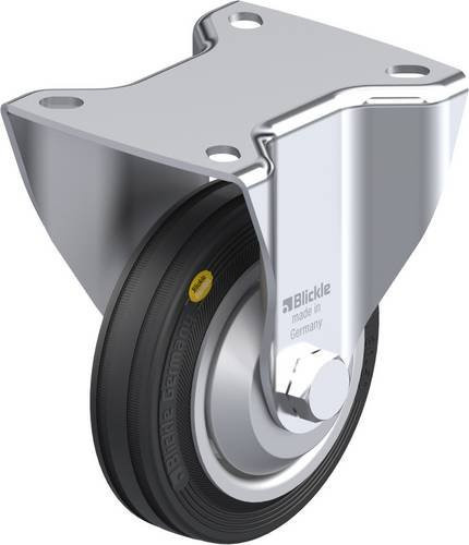 Blickle Bockrolle BK-RD 100R-1-FA in Schwarz und Grau, Rad-Durchmesser: 100 mm, Tragfähigkeit: 100 kg, aus verzinktem Stahl - Bild 1