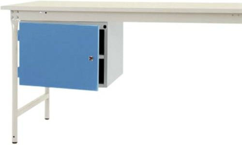 Manuflex ZB4703.5012 Gehäuse-Unterbau stationär in Blau mit 1 Tür und Einlegeboden für Tischtiefe 800 mm, Nutzhöhe: 300 mm - Bild 1