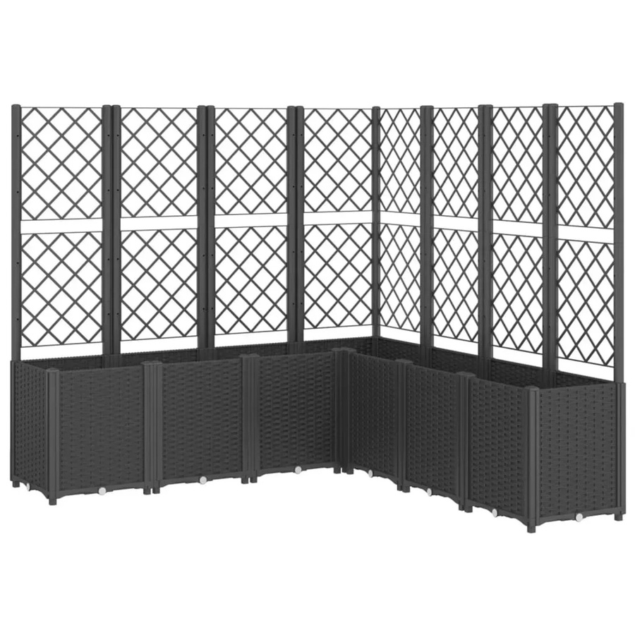 vidaXL Pflanzkübel mit Rankgitter aus Polypropylen in Schwarz, B/T/H: 160 x 160 x 140 cm - Bild 2