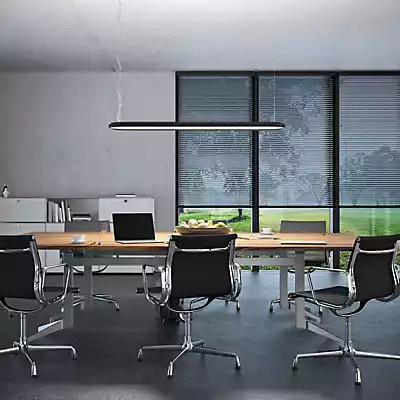 Belux Kido LED Pendelleuchte Schwarz mit 3.000 K Warmweiß, Länge: 150 cm