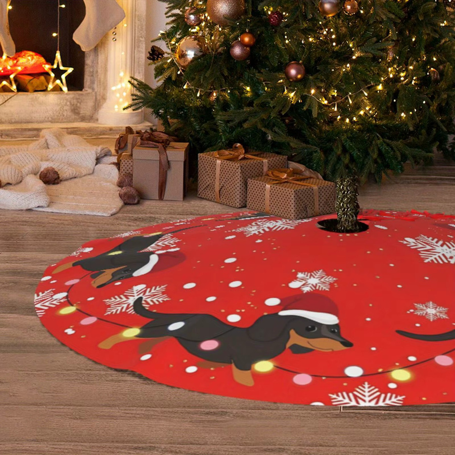 VIKAMA Weihnachtsbaum-Dekoration Dackel Cartoon Design in Rot - Bild 4