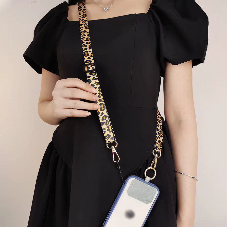 SZBRYTMAX Handy-Lanyard mit Leopardenmuster in Gelb und Multicolour, verstellbare Umhängekette mit Clip als Anti-Verlust-Schlinge für dein Smartphone - Bild 2