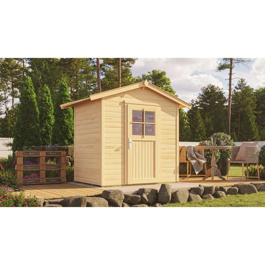 OBI Outdoor Living Holz-Gartenhaus Monza mit Satteldach, unbehandelt, B/T: 174 x 174 cm, Höhe: 227 cm - Bild 2