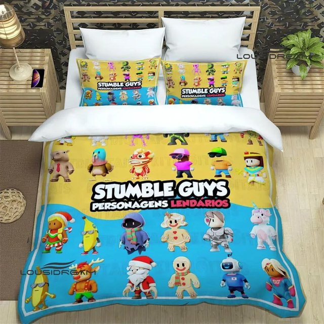 Lodestar Stumble-Guys 3D Cartoon Bettwäscheset aus Mikrofaser, Mehrfarbig, B/H: 140 x 210 cm - Bild 1