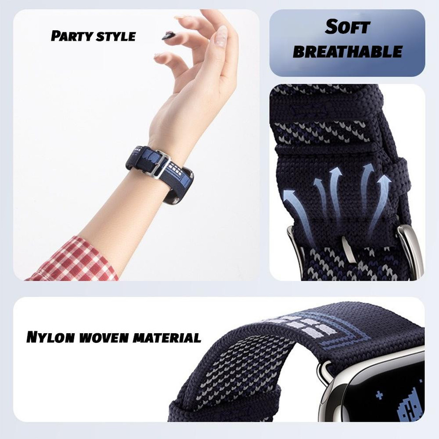 LUJING Nylon-Webarmband für Apple Watch Ultra und iWatch Serie 11 10 9 8 7 6 5 SE3 in Grün - Bild 6
