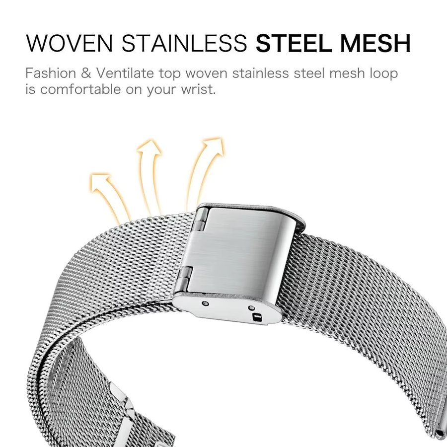 AMAZFEEL Uhrenarmband Edelstahl, Silber, Huawei Band 10 9 8 7 6, Unisex - Bild 3