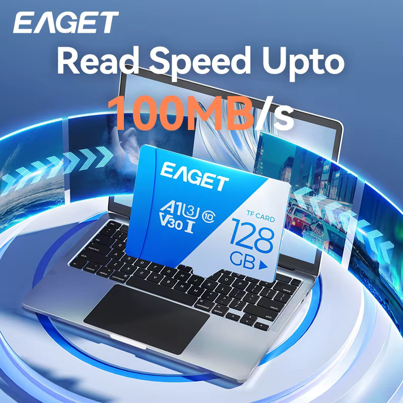 Eaget Mini SD-Speicherkarte Blau, 64 GB, U3 V30 A1 Klasse 10 Hochgeschwindigkeits-Speicherkarte für Smartphone, Dashcam und Drohne - Bild 2