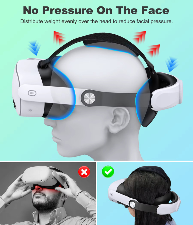BEBONCOOL MQ5000 Elite Strap Kopfband für Meta Quest 3S, Meta Quest 3 und Meta Quest 2 VR Zubehör - Bild 5