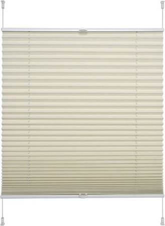 LIEDECO Klemmfix Thermo Plissee aus Polyester in Beige, B: 60 cm, H: 130 cm