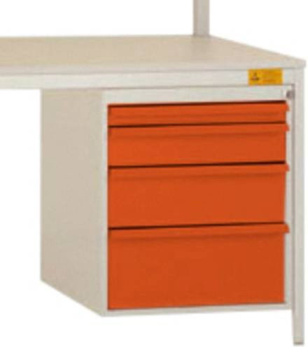 Manuflex LD4832.2001 ESD Gehäuse-Unterbau in Orange und Multicolour mit 4 Schubfächern, Nutzhöhe: 50 cm - Bild 1