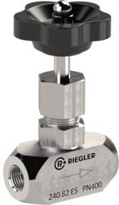 Riegler Nadelventil aus Edelstahl 1.4571 in Silber, G 1, DN 12, PN max. 250 bar - Bild 1