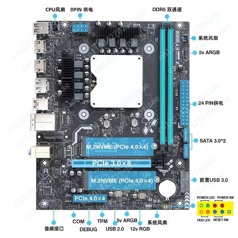 Yuanqi Ultra ES Onboard CPU Motherboard Set Modt Prozessor AI in Schwarz für 125H 155H 165H - Bild 2