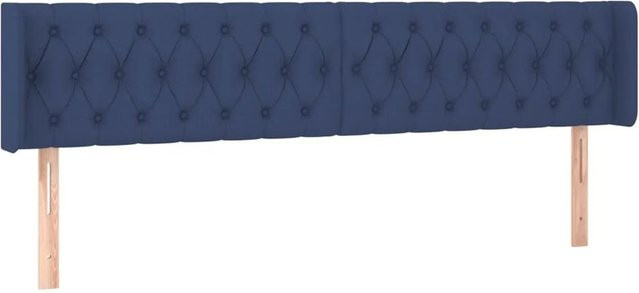 vidaXL LED Kopfteil in Blau mit integrierter Beleuchtung und USB-Ladeanschluss, Stoff, B: 203 cm, H: 78-88 cm, T: 16 cm - Bild 1