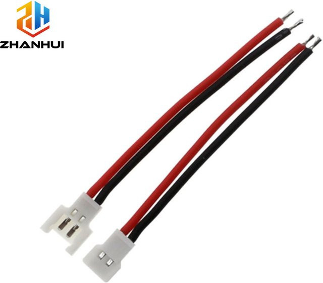 5/10 Paar MX2.0 2,0 mm Rastermaß 2-polige Stecker-Buchse-Kabelverbinder mit 15 cm 22AWG Silikonkabel in Weiß - Bild 1
