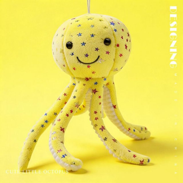 Yiran Health & Beauty Oktopus Plüschtier, Gelb, Plüsch / Textil - Bild 1