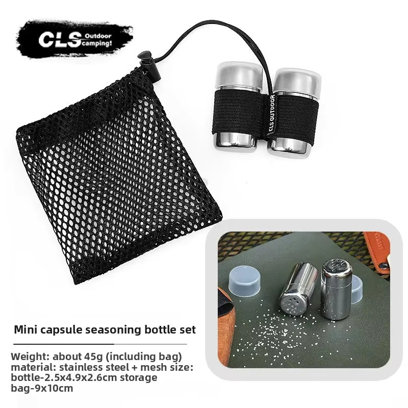 CLS Outdoor 2-teiliges Mini-Gewürzflaschen-Set aus Edelstahl in Silber - Bild 2