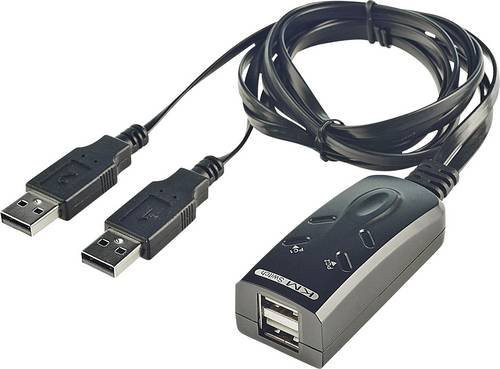 Lindy 2 Port USB KM Switch Tastatur- und Maus-Umschalter in Schwarz - Bild 1